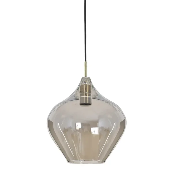 light & living hanglamp rakel - antiek brons & smoked glas - ø 27 cm