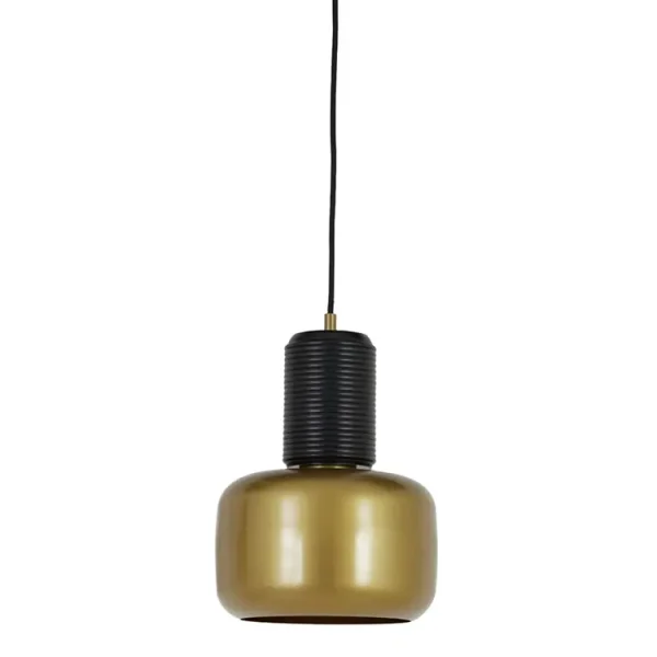 light & living hanglamp chania - zwart & antiek brons - ø20 cm