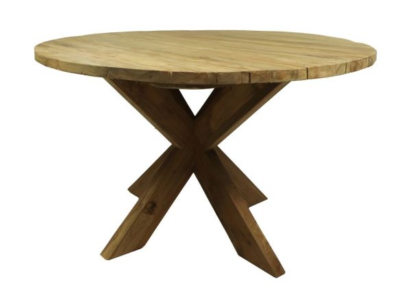 hsm collection ronde tuintafel - naturel - teakout - ø125 cm