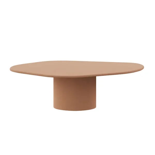 dome deco eettafel delphi, organische eettafel, terracotta beton ciré eettafel